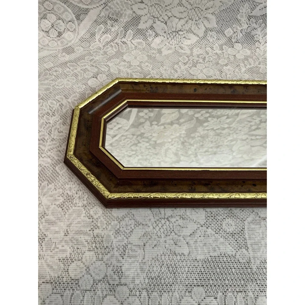 Vintage Farmhouse Home Interiors Wooden Wall Mirror 18.5